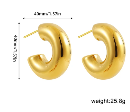Chunky Earrings C-hape